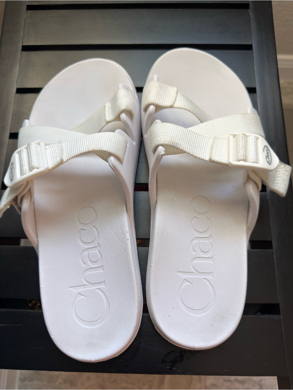 Chaco White Sport Slide Sandals Women’s Size 9 Adjustable Comfort